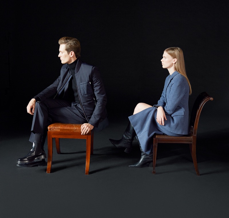 Tiger of Sweden enlists models Felix Gesnouin and Sara Eirud as the stars of its fall-winter 2019 campaign.