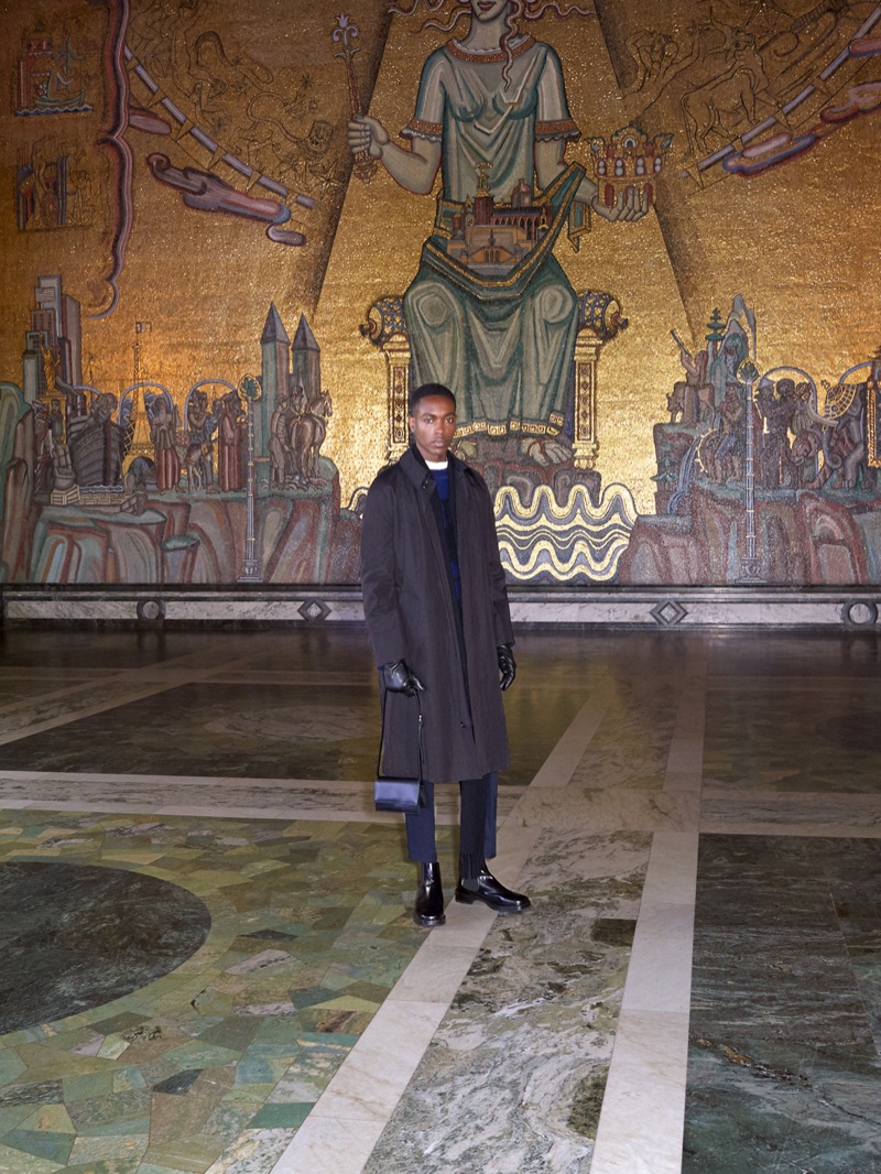 Front and center, Sharif Idris stars in Tiger of Sweden's fall-winter 2019 campaign.