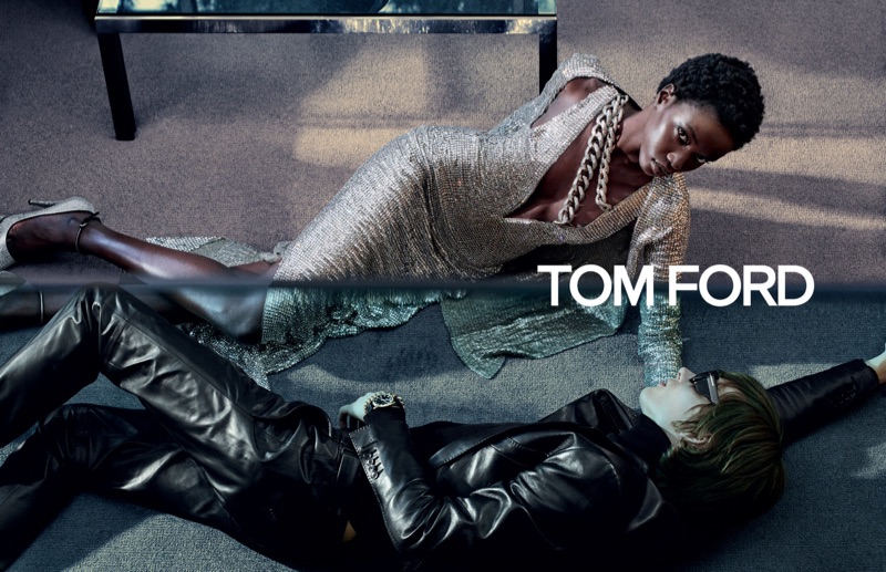 Anok Yai and Erik van Gils appear in Tom Ford's fall-winter 2019 campaign.