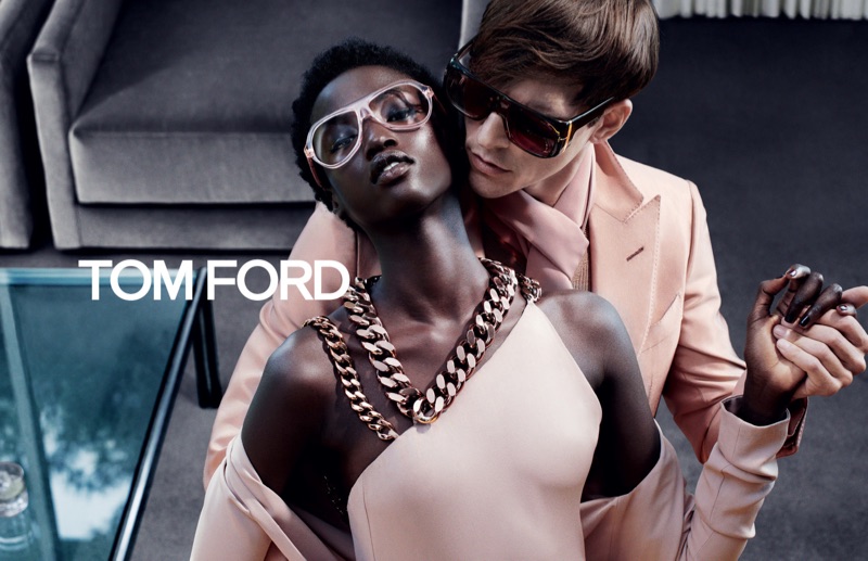 Steven Klein photographs Anok Yai and Alexandre Cunha for Tom Ford's fall-winter 2019 campaign.