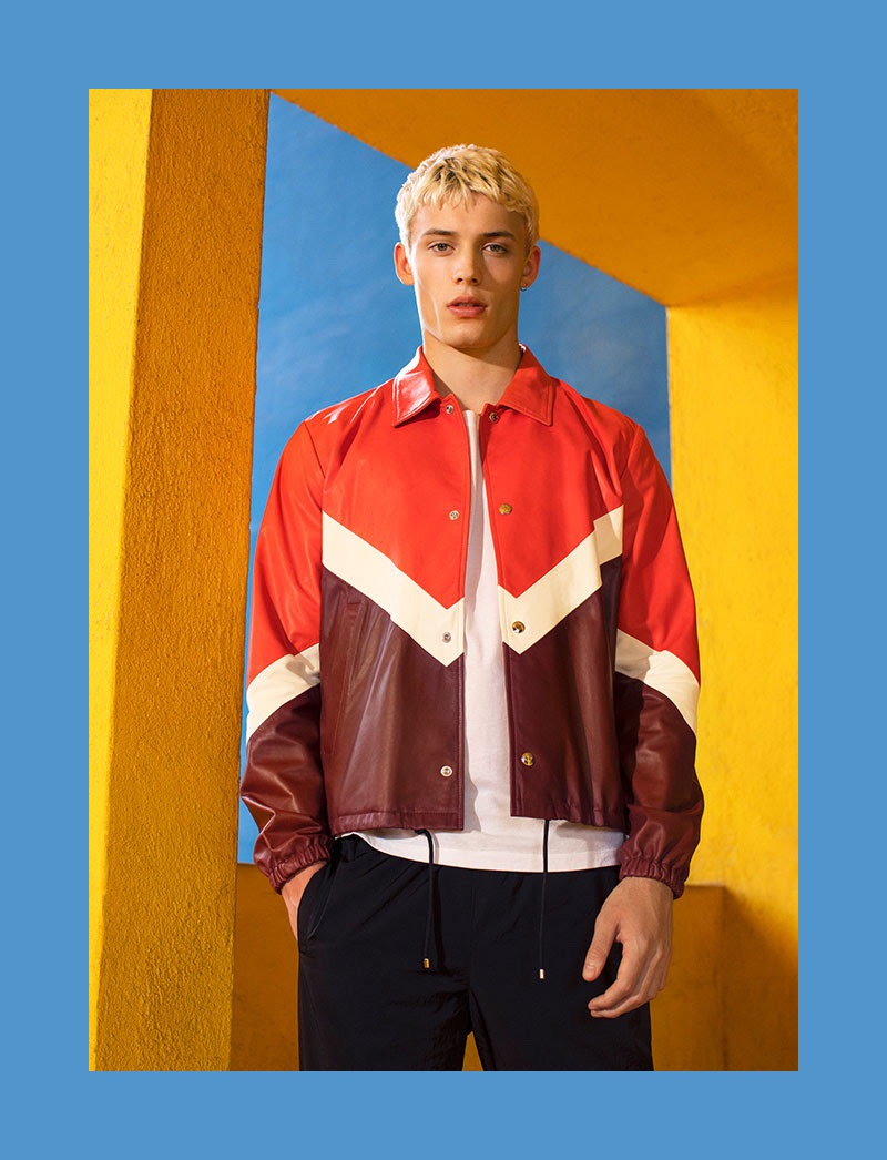 Front and center, João Knorr wears a sporty look for YOOX.