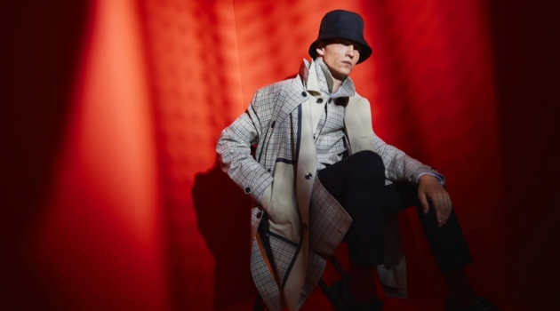 Luc Defont-Saviard wears a look from Zara Man's traveler collection.