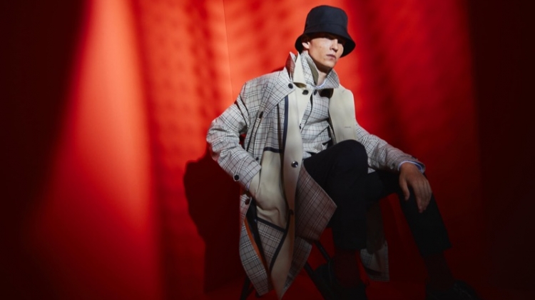Luc Defont-Saviard wears a look from Zara Man's traveler collection.