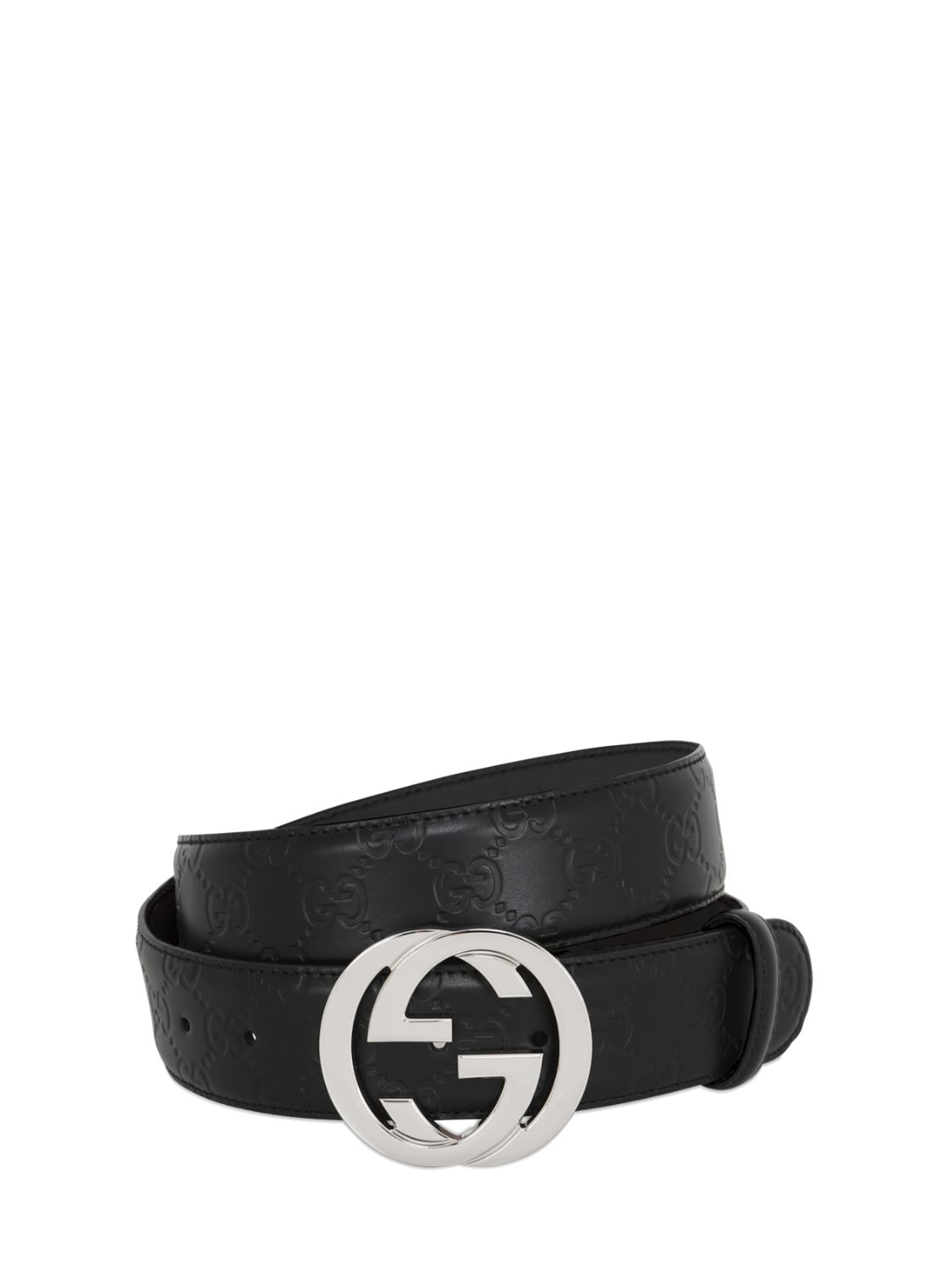 40mm Gg Embossed Logo Leather Belt The Fashionisto
