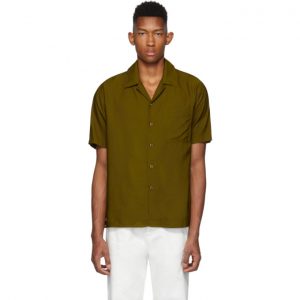 AMI Alexandre Mattiussi Brown Camp Collar Shirt AMI Alexandre Mattiussi Brown Camp Collar Shirt