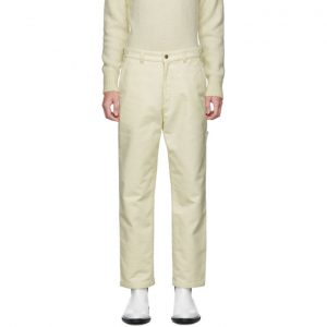 AMI Alexandre Mattiussi Off-White Worker Straight-Fit Trousers AMI Alexandre Mattiussi Off-White Worker Straight-Fit Trousers