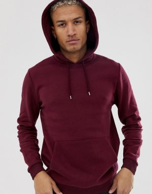 ASOS DESIGN hoodie in burgundy - Red ASOS DESIGN hoodie in burgundy - Red