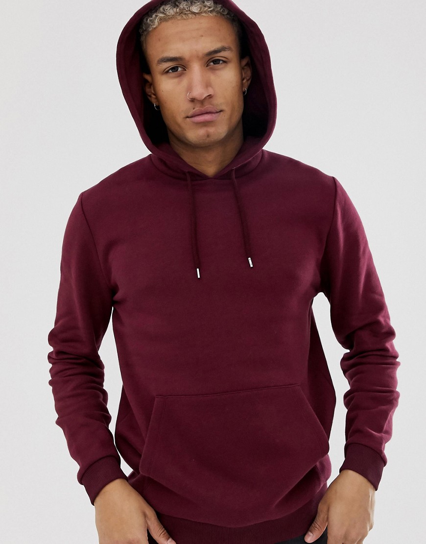 ASOS DESIGN hoodie in burgundy – Red | The Fashionisto