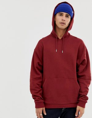 ASOS DESIGN oversized hoodie in burgundy - Red ASOS DESIGN oversized hoodie in burgundy - Red