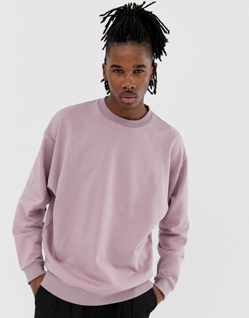 ASOS DESIGN oversized sweatshirt in dusty purple – Purple | The Fashionisto