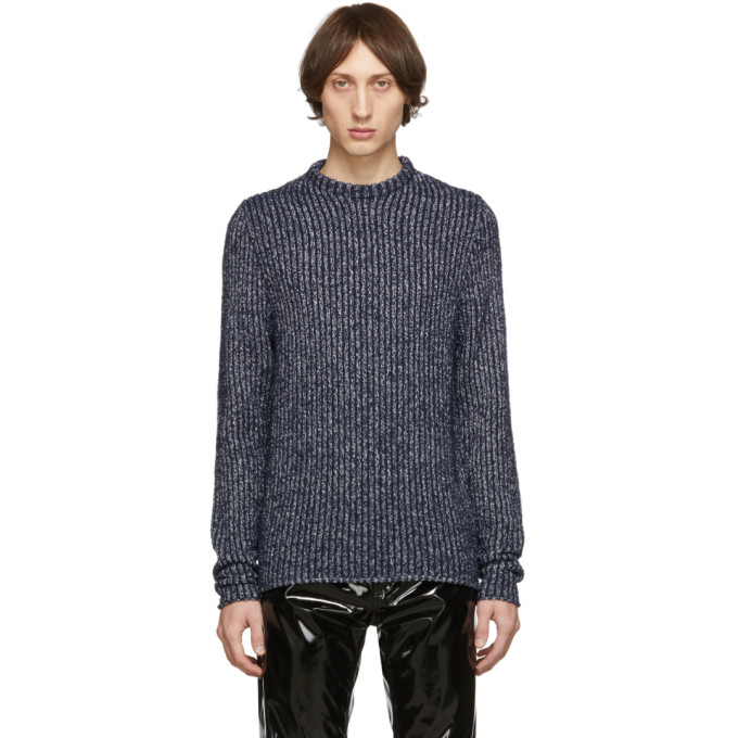 Acne Studios Blue and White Kaiser Sweater | The Fashionisto