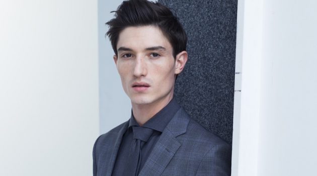 BOSS Introduces Traceable Wool Capsule Collection Model Jester White goes sartorial in a fall-winter 2019 look from BOSS' Traceable Wool men's collection.