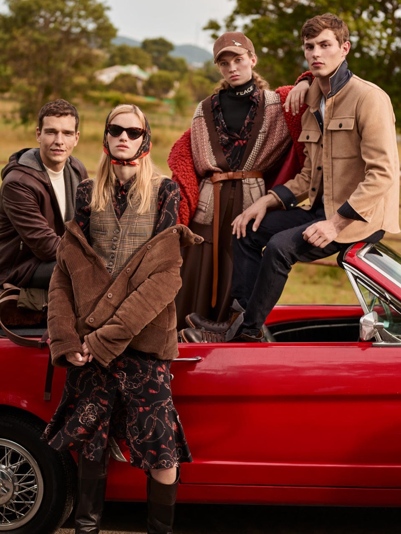 Alexandre Cunha, Eva Klímková, Adrienne Juliger, and Kit Butler appear in Beymen Club's fall-winter 2019 campaign.