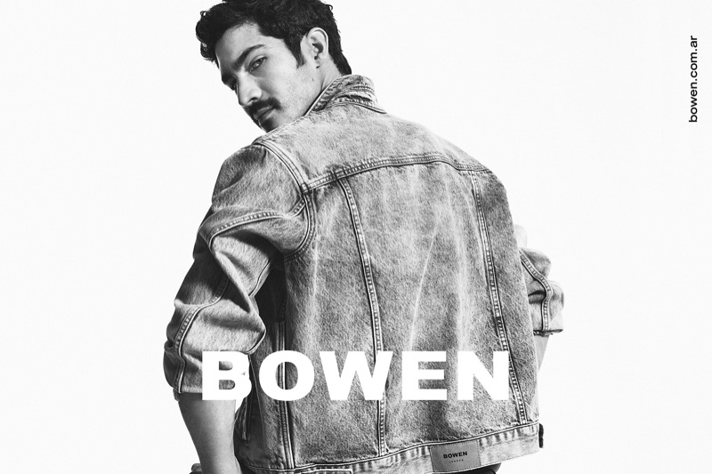 Rocking a denim jacket, Chino Darín stars in Bowen's spring-summer 2020 campaign.