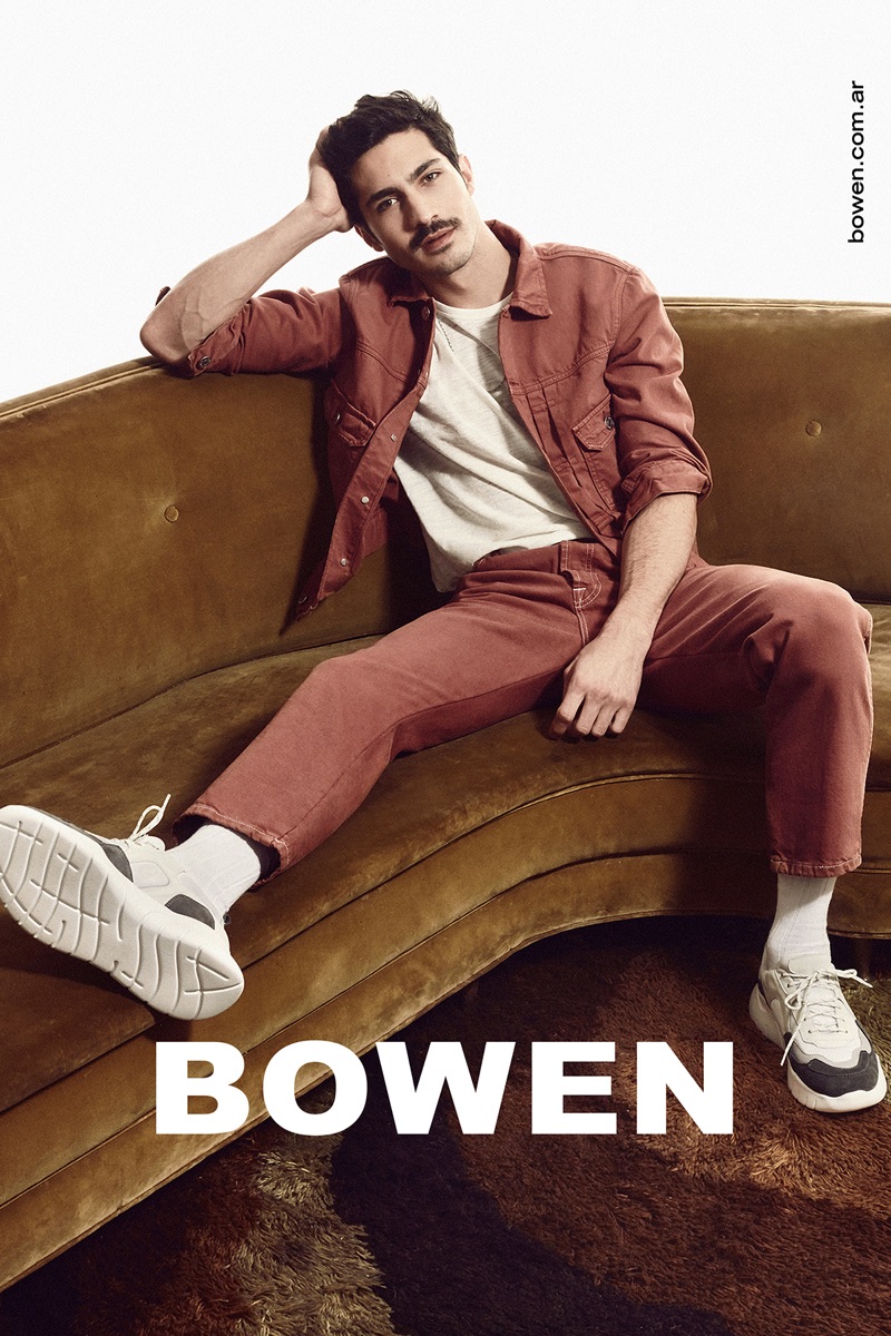 Donning a monochromatic look, Chino Darín fronts Bowen's spring-summer 2020 campaign.