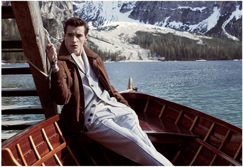 Adrien Sahores wears a chic look from Brunello Cucinelli for Neiman Marcus.