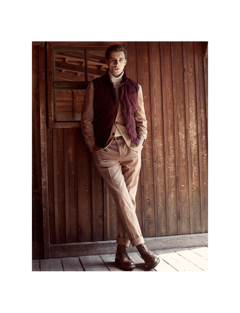 Front and center, Adrien Sahores dons Brunello Cucinelli.