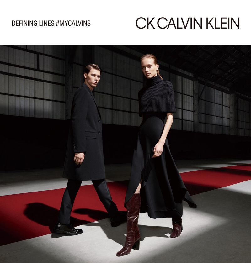 Models Conlan Munari and Sarah Dahl come together for CK Calvin Klein's fall-winter 2019 campaign.