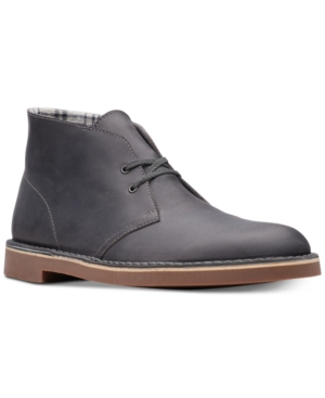 Clarks Men's Bushacre 2 Aubergine Leather Chukka Boots Men's Shoes Clarks Men's Bushacre 2 Graphite Leather Chukka Boots Men's Shoes