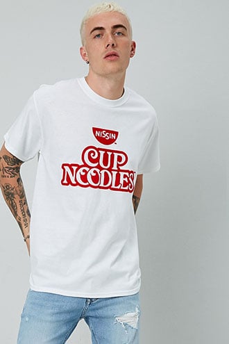 white red graphic tee