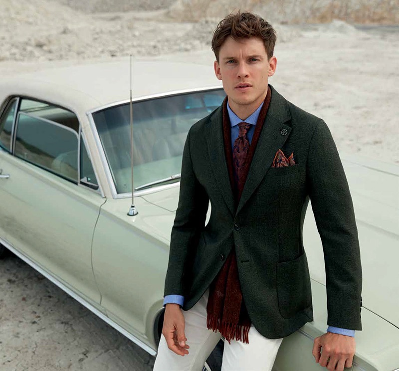 Chris Doe dons a dapper look for Damat's fall-winter 2019 campaign.