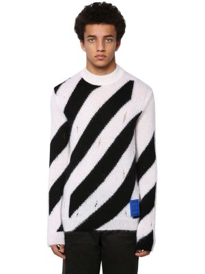 Destroyed Diag Mohair Blend Knit Sweater Destroyed Diag Mohair Blend Knit Sweater