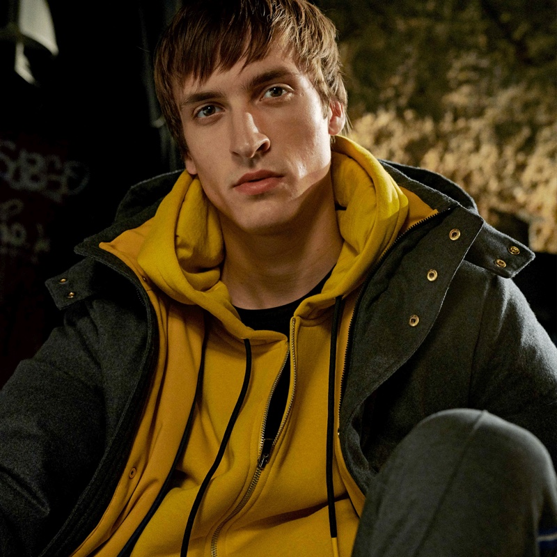 Tim Dibble models a sporty look from Digel Move's fall-winter 2019 collection.