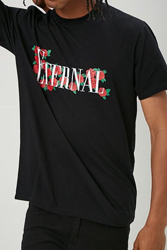 black & red graphic tee