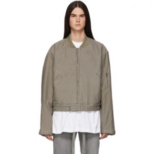 Fear of God Grey Cotton Bomber Jacket Fear of God Grey Cotton Bomber Jacket