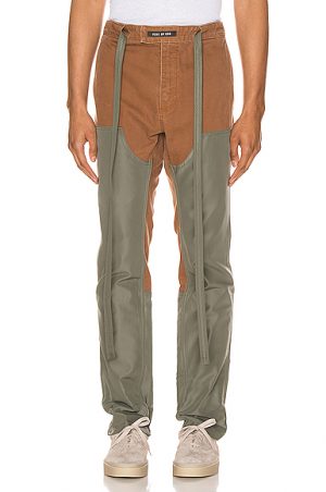 Fear of God Nylon Canvas Double Front Work Pant in Green,Brown Fear of God Nylon Canvas Double Front Work Pant in Green,Brown