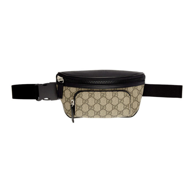 Gucci Beige and Black GG Supreme Belt Bag | The Fashionisto