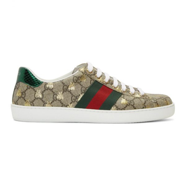 gucci white bee ace sneakers