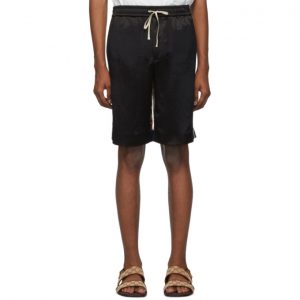 Gucci Black Bi-Material Print Shorts Gucci Black Bi-Material Print Shorts