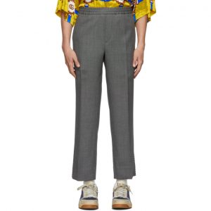 Gucci Black Birdseye Piping Trousers Gucci Black Birdseye Piping Trousers