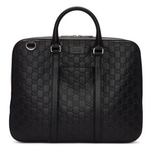 Gucci Black Embossed Signature Briefcase Gucci Black Embossed Signature Briefcase
