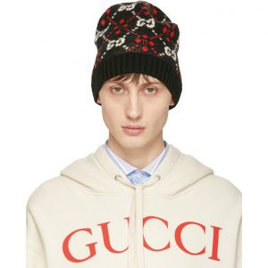 Gucci Black GG Supreme Diamond Beanie Gucci Black GG Supreme Diamond Beanie
