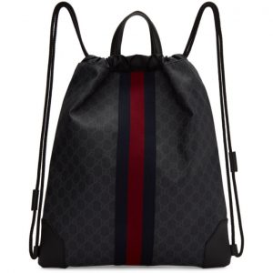 Gucci Black GG Supreme Zaino Backpack Gucci Black GG Supreme Zaino Backpack