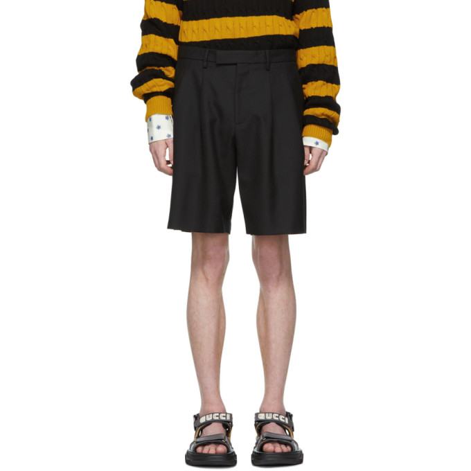 Gucci Black Herringbone Shorts | The Fashionisto