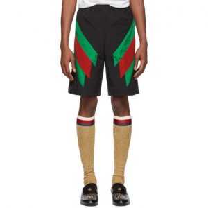 Gucci Black Intarsia Web Shorts Gucci Black Intarsia Web Shorts