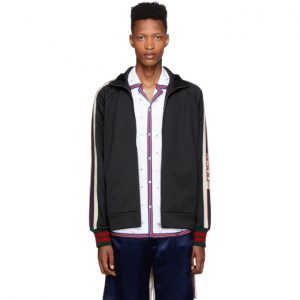 Gucci Black Jersey Logo Track Jacket Gucci Black Jersey Logo Sweater
