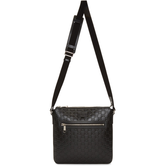 Gucci Black Signature Messenger Bag The Fashionisto Gucci Black Signature Messenger Bag
