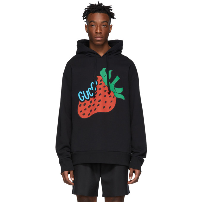 Gucci Black Strawberry Hoodie | The Fashionisto