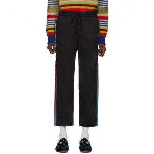 Gucci Black Stripe Cotton Drill Trousers Gucci Black Stripe Cotton Drill Trousers