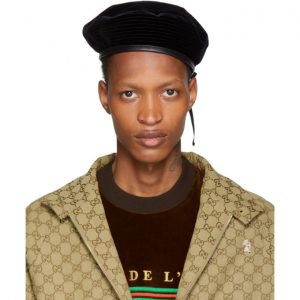 Gucci Black Velvet Beret Gucci Black Velvet Beret