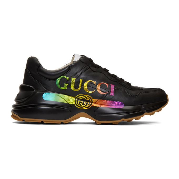 Gucci Black Vintage Rython Sneakers | The Fashionisto