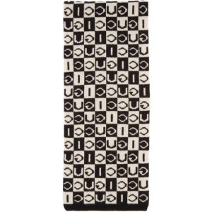 Gucci Black and White Checkerboard Scarf Gucci Black and White Checkerboard Scarf
