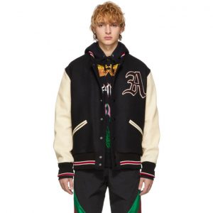 Gucci Black and White Patch Bomber Jacket Gucci Black and White Patch Bomber Jacket
