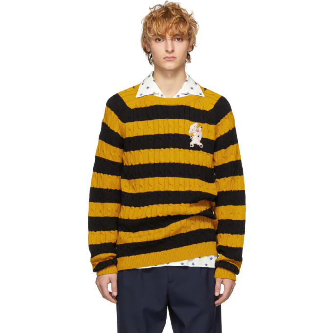 black and yellow sweater