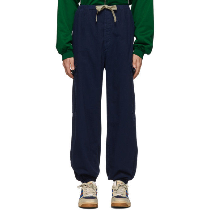 Gucci Blue Herringbone Cargo Pants | The Fashionisto