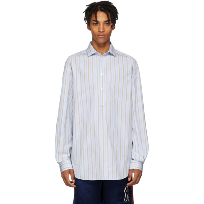 Gucci Blue Striped 70s Saffron Shirt | The Fashionisto